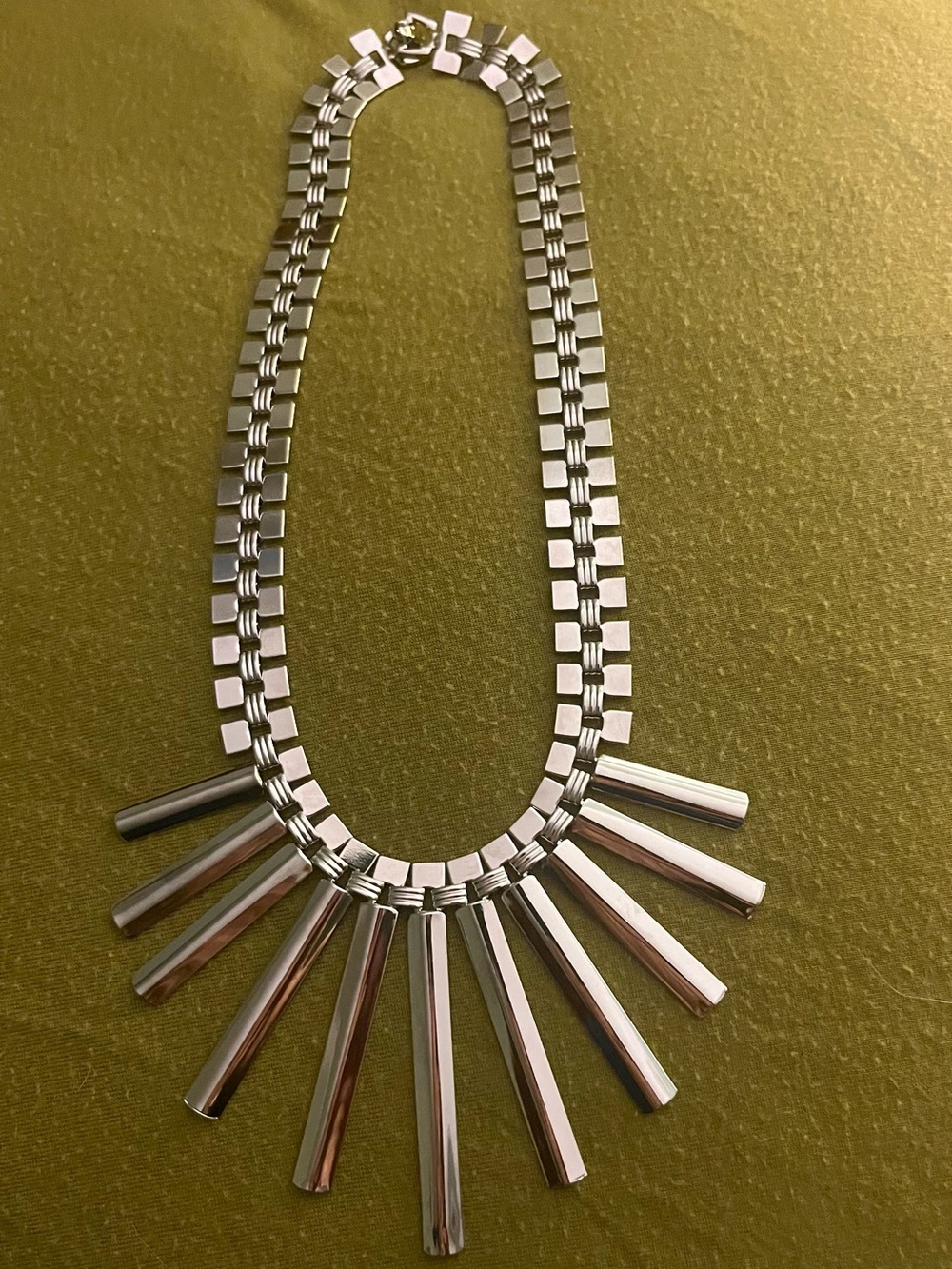 Park Lane Silver Spike Statement Necklace. NWOT